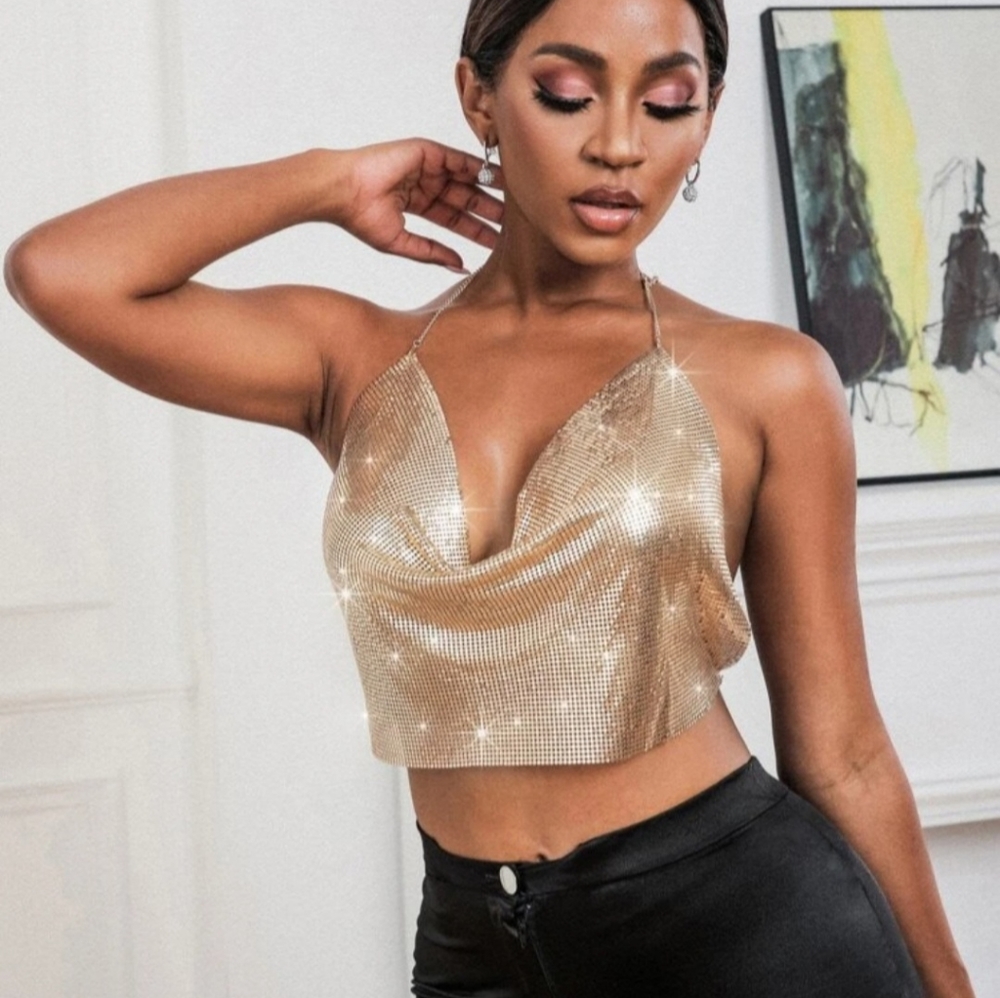 Sequins halter top